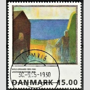 FRIMRKER DANMARK | 1995 - AFA 1100 - Niels Lergaard - 15,00 Kr. flerfarvet - Pragt Stemplet