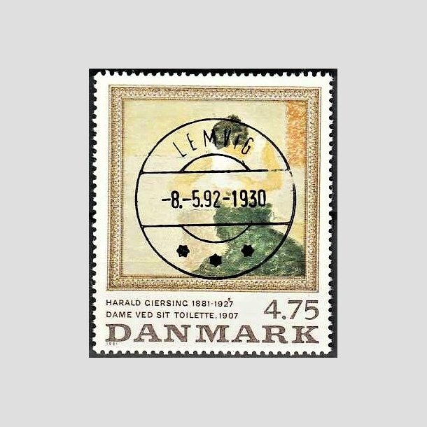 FRIMRKER DANMARK | 1991 - AFA 1005 - Harald Giersing - 4,75 Kr. flerfarvet - Pragt Stemplet Lemvig