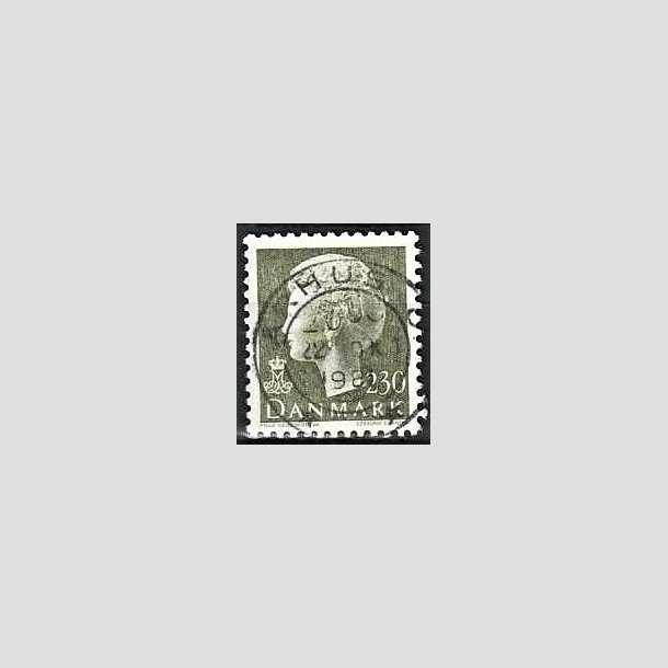 FRIMRKER DANMARK | 1981 - AFA 716 - Dronning Margrethe - 230 re sortgrn - Pragt Stemplet