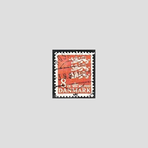 FRIMRKER DANMARK | 1979 - AFA 681 - Rigsvben 8 Kr. orange - Pragt Stemplet Roskilde
