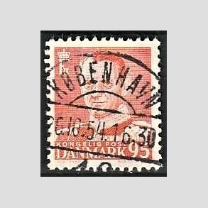 FRIMRKER DANMARK | 1952-53 - AFA 343 - Fr. IX 95 re orangerd - Lux Stemplet 