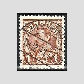 FRIMRKER DANMARK | 1934 - AFA 211 - Chr. X 1 Kr. brun - Lux Stemplet