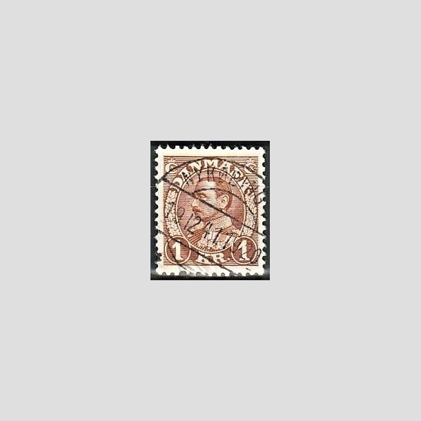 FRIMRKER DANMARK | 1934 - AFA 211 - Chr. X 1 Kr. brun - Lux Stemplet