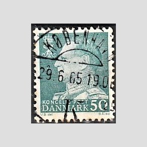 FRIMRKER DANMARK | 1961-62 - AFA 397 - Fr. IX 50 re blgrn - Pragt Stemplet