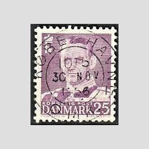 FRIMRKER DANMARK | 1955 - AFA 360 - Fr. IX 25 re violet - Lux Stemplet