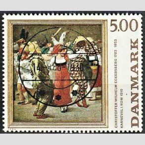 FRIMRKER DANMARK | 1984 - AFA 816 - C.W Eckersberg - 5,00 Kr. flerfarvet - Pragt Stemplet