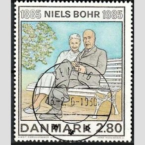 FRIMRKER DANMARK | 1985 - AFA 842 - Niels Bohr - 2,80 Kr. flerfarvet - Pragt Stemplet Lemvig