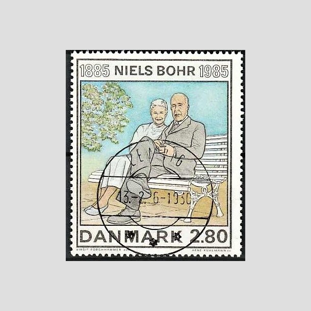 FRIMRKER DANMARK | 1985 - AFA 842 - Niels Bohr - 2,80 Kr. flerfarvet - Pragt Stemplet Lemvig