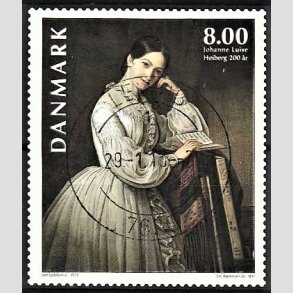 FRIMRKER DANMARK | 2012 - AFA 1718 - Johanne Luise Heiberg - 8,00 Kr. flerfarvet - Pragt Stemplet