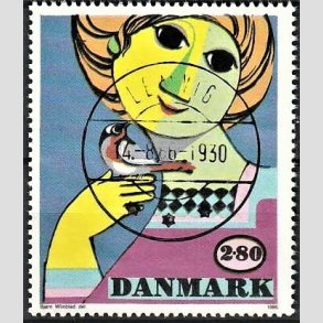 FRIMRKER DANMARK | 1986 - AFA 849 - Bjrn Wiinblad - 2,80 Kr. flerfarvet - Pragt Stemplet Lemvig