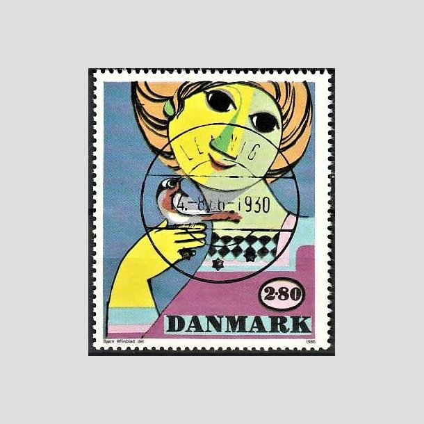 FRIMRKER DANMARK | 1986 - AFA 849 - Bjrn Wiinblad - 2,80 Kr. flerfarvet - Pragt Stemplet Lemvig