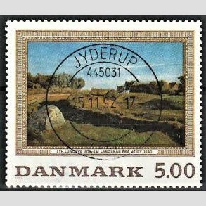 FRIMRKER DANMARK | 1992 - AFA 1032 - Maleriserie 5. - 5,00 Kr. J. Th. Lundbye - Pragt Stemplet Jyderup