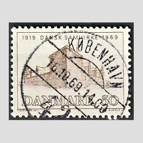 FRIM�RKER DANMARK | 1969 - AFA 483 - Dansk Samvirke 50 �r - 50 �re gr�brun - Pragt Stemplet