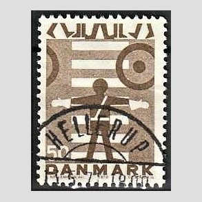 FRIMRKER DANMARK | 1970 - AFA 494 - Trafiksikkerhed - 50 re brun - Pragt Stemplet Hellerup