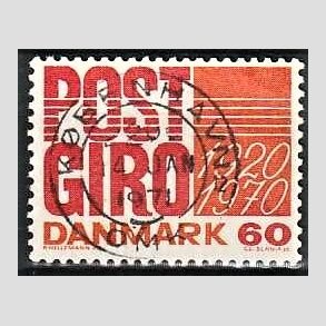 FRIMRKER DANMARK | 1970 - AFA 493 - Postgirotjenesten 50 r - 60 re rd/gulorange - Pragt Stemplet Kbenhavn