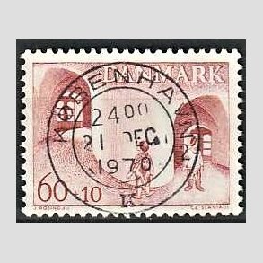 FRIMRKER DANMARK | 1968 - AFA 472 - Brnesagen Grnland - 60 + 10 re brunrd - Pragt Stemplet