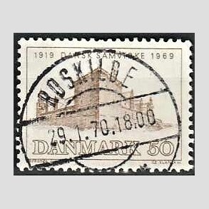 FRIM�RKER DANMARK | 1969 - AFA 483 - Dansk Samvirke 50 �r - 50 �re gr�brun - Pragt Stemplet Roskilde