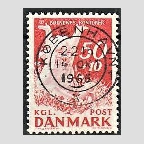 FRIMRKER DANMARK | 1965 - AFA 439F - Brnenes Kontor - 50 + 10 re rd - Pragt Stemplet