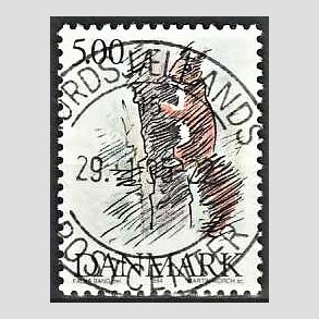 FRIM�RKER DANMARK | 1994 - AFA 1078 - Truede danske dyr - 5,00 Kr. Egern - Pragt Stemplet