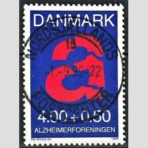 FRIMRKER DANMARK | 1999 - AFA 1220 - Alzheimerforeningen - 4,00 Kr. + 0,50 re rd/bl - Pragt Stemplet