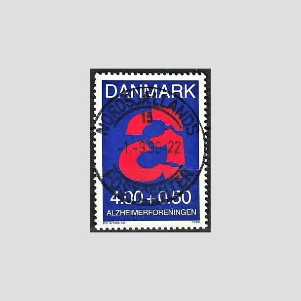 FRIMRKER DANMARK | 1999 - AFA 1220 - Alzheimerforeningen - 4,00 Kr. + 0,50 re rd/bl - Pragt Stemplet