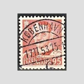FRIMRKER DANMARK | 1952-53 - AFA 343 - Fr. IX 95 re orangerd - Lux Stemplet 