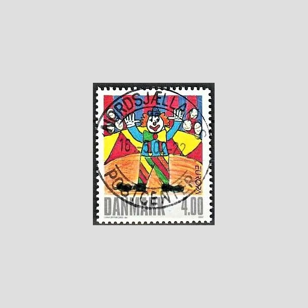 FRIMRKER DANMARK | 2002 - AFA 1319 - Cirkus - 4,00 Kr. flerfarvet - Pragt Stemplet