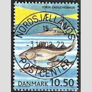 FRIM�RKER DANMARK | 2002 - AFA 1327 - ICES 100 �r - 10,50 Kr. flerfarvet - Pragt Stemplet