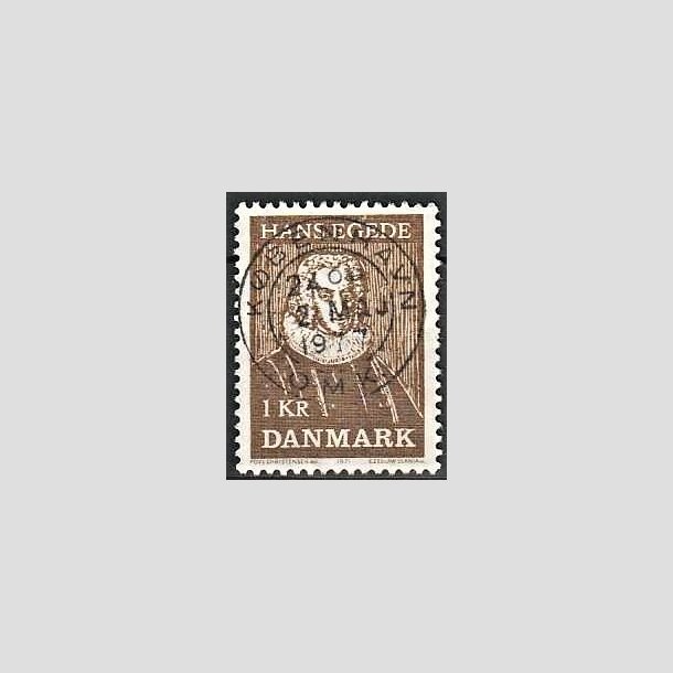 FRIMRKER DANMARK | 1971 - AFA 513 - Hans Egede - 1,00 Kr, brun - Pragt Stemplet