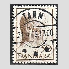 FRIM�RKER DANMARK | 1969 - AFA 480 - Fredrik IX 70 �r - 50 �re brun - Pragt Stemplet