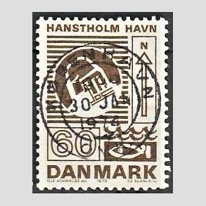 FRIM�RKER DANMARK | 1972 - AFA 535 - Trafiktekniske anl�g - 60 �re brun - Pragt Stemplet