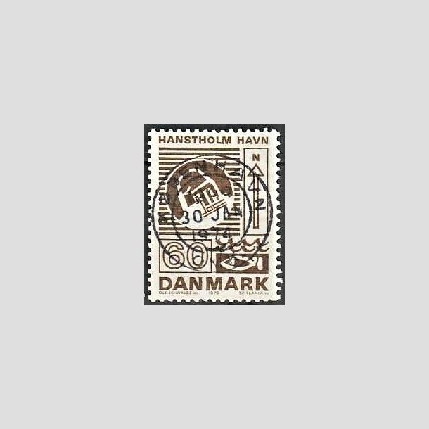 FRIMRKER DANMARK | 1972 - AFA 535 - Trafiktekniske anlg - 60 re brun - Pragt Stemplet