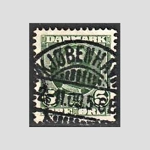 FRIM�RKER DANMARK | 1907 - AFA 54 - Frederik VIII 5 �re gr�n (1K) - Pragt Stemplet
