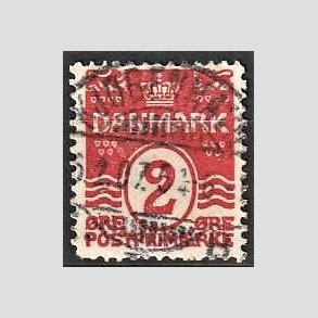 FRIM�RKER DANMARK | 1905-06 - AFA 43 - B�lgelinie 2 �re r�d Krone III - Lux Stemplet