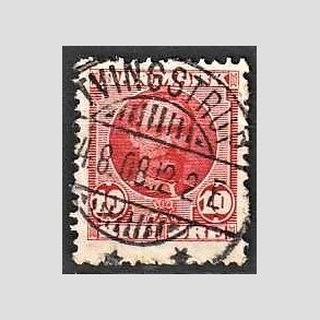 FRIM�RKER DANMARK | 1907 - AFA 55 - Frederik VIII 10 �re r�d - Lux Stemplet