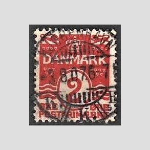 FRIM�RKER DANMARK | 1905-06 - AFA 43 - B�lgelinie 2 �re r�d Krone III - Lux Stemplet