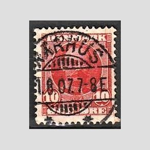 FRIM�RKER DANMARK | 1907 - AFA 55 - Frederik VIII 10 �re r�d - Lux Stemplet