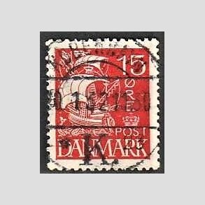 FRIM�RKER DANMARK | 1927 - AFA 169 - Karavel 15 �re r�d - Lux Stemplet 