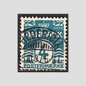 FRIM�RKER DANMARK | 1905-06 - AFA 45 - B�lgelinie 4 �re bl� Krone III - Lux Stemplet