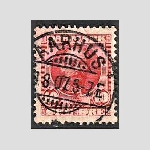 FRIM�RKER DANMARK | 1907 - AFA 55 - Frederik VIII 10 �re r�d - Lux Stemplet