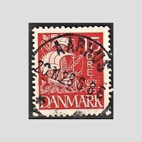FRIM�RKER DANMARK | 1927 - AFA 169 - Karavel 15 �re r�d - Lux Stemplet 
