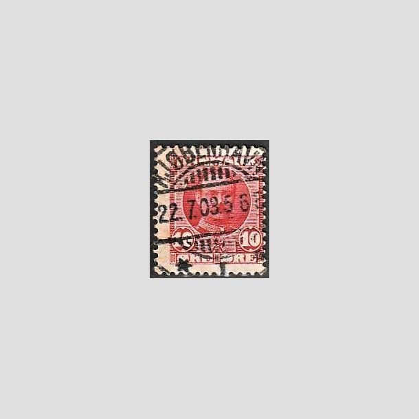 FRIMRKER DANMARK | 1907 - AFA 55 - Frederik VIII 10 re rd - Lux Stemplet