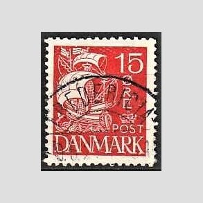 FRIM�RKER DANMARK | 1927 - AFA 169 - Karavel 15 �re r�d - Lux Stemplet 