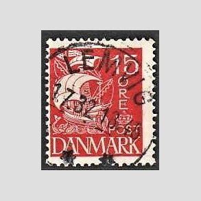 FRIM�RKER DANMARK | 1927 - AFA 169 - Karavel 15 �re r�d - Lux Stemplet 