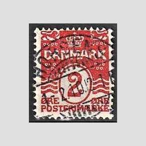 FRIM�RKER DANMARK | 1905-06 - AFA 43 - B�lgelinie 2 �re r�d Krone III - Lux Stemplet