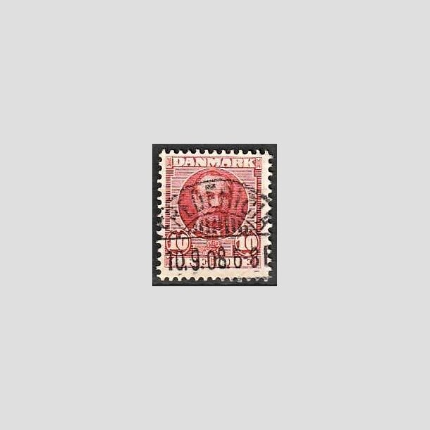 FRIMRKER DANMARK | 1907 - AFA 55 - Frederik VIII 10 re rd - Lux Stemplet