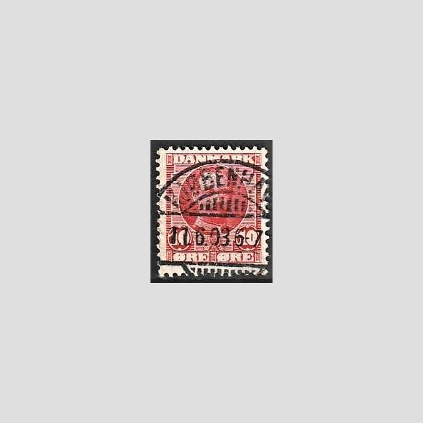 FRIMRKER DANMARK | 1907 - AFA 55 - Frederik VIII 10 re rd - Lux Stemplet