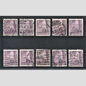 FRIMRKER DANMARK | 1936 - AFA 230 Engros - Reformationen 7 re violet 10 stk. pne - Stemplet