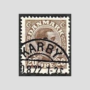 FRIMRKER DANMARK | 1921-22 - AFA 125 - Chr. X 20 re brun - Lux Stemplet Karby