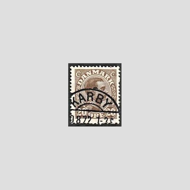 FRIMRKER DANMARK | 1921-22 - AFA 125 - Chr. X 20 re brun - Lux Stemplet Karby